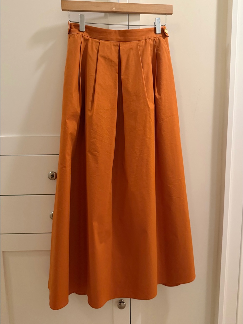 ICB NY Poplin Sleeveless Orange Top AND Full Pleated full skirt with pockets. - Picture 3 of 3